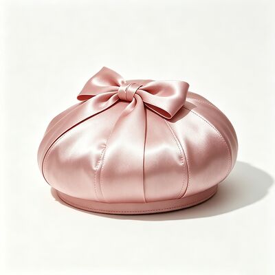 Elegant Pembe Saten Beret Şapkası Kumaş 150 Gram Hafif ve Özel Boyut