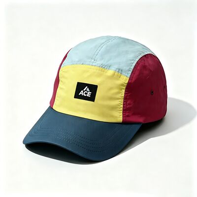 Customized camper hat with lining featuring moisture wicking technology to keep wearer comfortable during outdoor activities and work