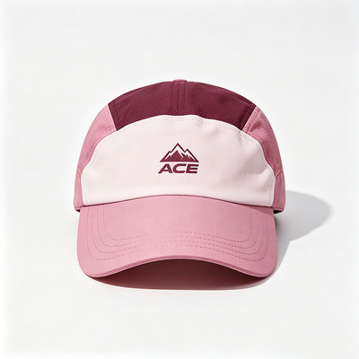 Açık hava etkinlikleri için özelleştirilebilir logo ve kanca ve döngü kemeri ile düz kenarlı 5 panel camper şapkası