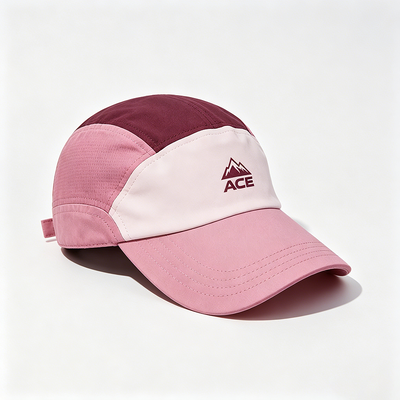 Açık hava etkinlikleri için özelleştirilebilir logo ve kanca ve döngü kemeri ile düz kenarlı 5 panel camper şapkası