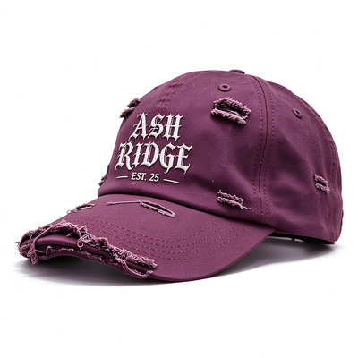 Distressed Breathable Lightweight Sports Dad Hat Raised Embroidery Hand Washable Ideal for Casual Wear Outdoor Enthusiasts