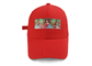 Başar Yetişkin Spor Baba Şapka Kırmızı Karışımlı Kumaş Özel Yama Nakış