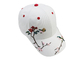 Çiçekler / Kuşlar İşlemeli Beyzbol Şapkaları, Beyaz Pamuklu Tuval Beyzbol Şapkası