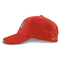 Kaliteli kırmızı 6 panel kavisli kap süblimasyon kırmızı şapka