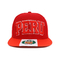 3D Nakış Kırmızı Düz ​​Kenarlı Snapback Şapkalar Özel Sembol
