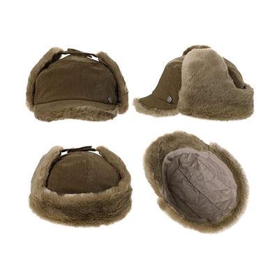 58cm Kürk Astarlı Aviator Cap Erkek Kadın Trapper Bombacı Kar Şapkası Kulak Flaps Ile Açık Kayak Ushanka