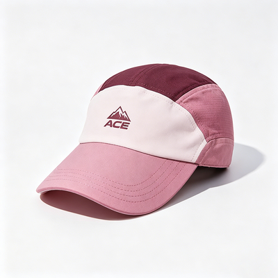 Açık hava etkinlikleri için özelleştirilebilir logo ve kanca ve döngü kemeri ile düz kenarlı 5 panel camper şapkası