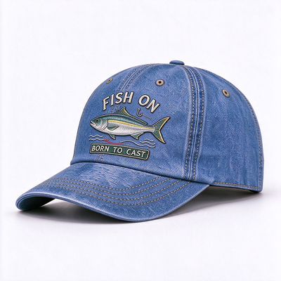 Yıkanmış Kot Balıkçı Baba Şapkası Yükseltilmiş Nakış Nefes Alabilir Hafif Şık Pratik Dış Mekan Balıkçıları İçin Başlık Günlük Giyim